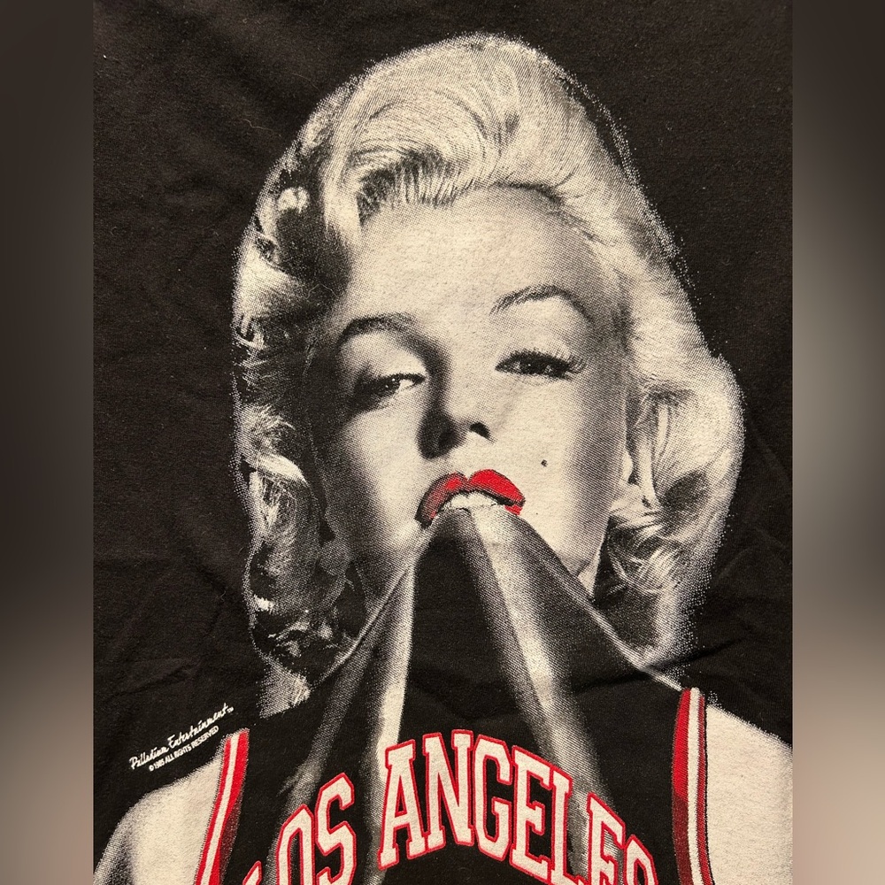 Black Graphic Marilyn Monroe Vintage T-Shirt - Picture 2 of 4